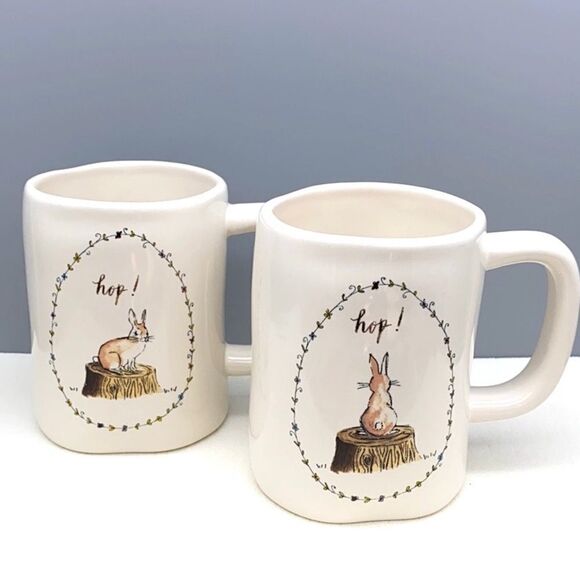 NWOT Set of 2 Rae Dunn by Magenta HOP mugs - Picture 1 of 7